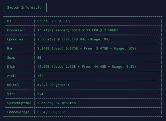 System Information - Benchmark VPS Fast Byte