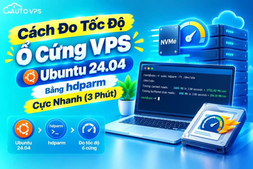 Cách Đo Tốc Độ Ổ Cứng VPS Ubuntu 24.04 Bằng hdparm