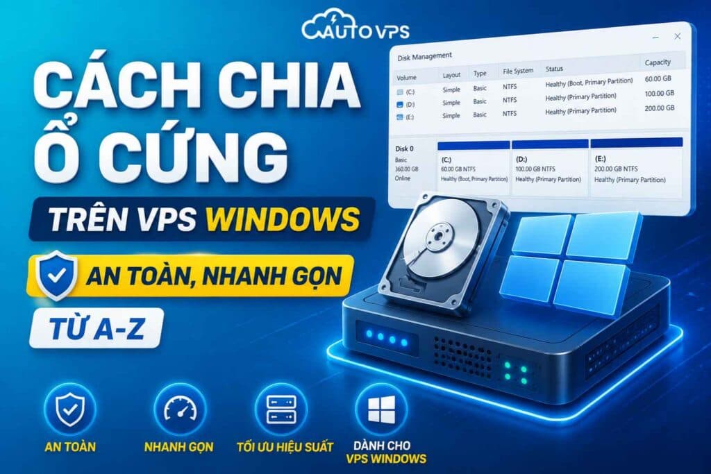 Chia Ổ Cứng Trên VPS Windows
