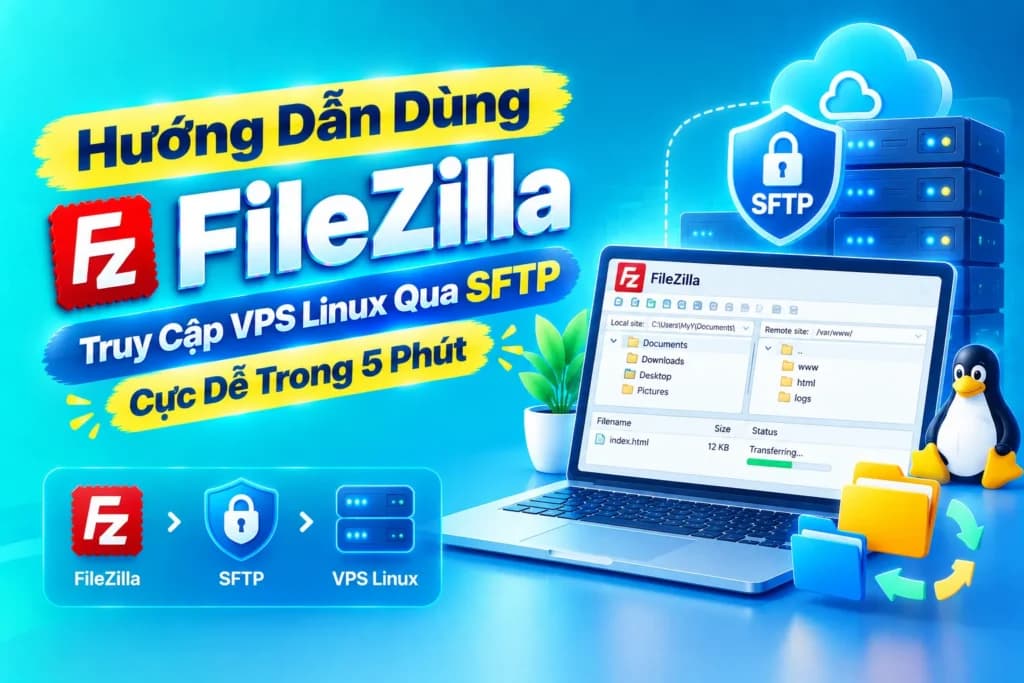 Dùng FileZilla Truy Cập VPS Linux Qua SFTP