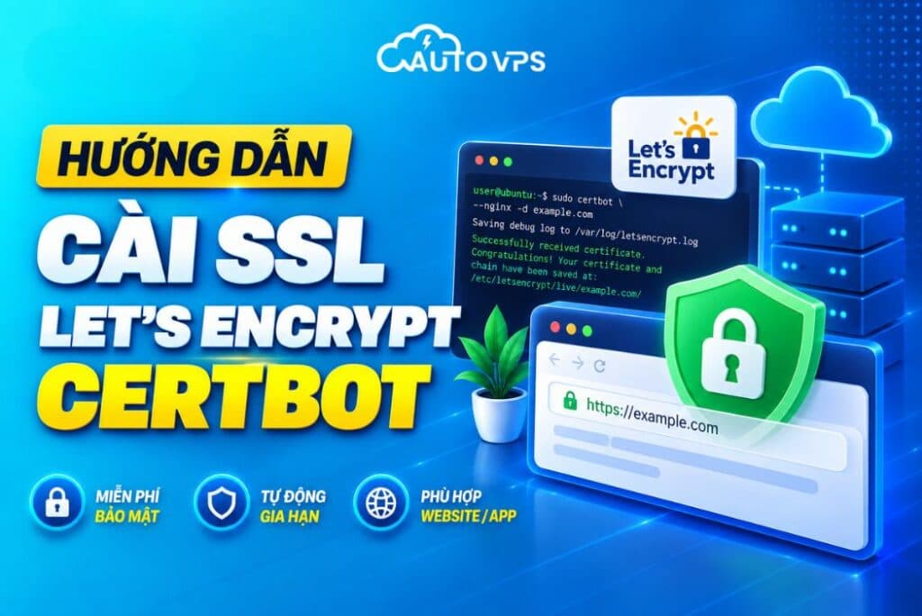 Ảnh minh họa bài viết Hướng Dẫn Cài SSL Let’s Encrypt Bằng Certbot Trên VPS Ubuntu
