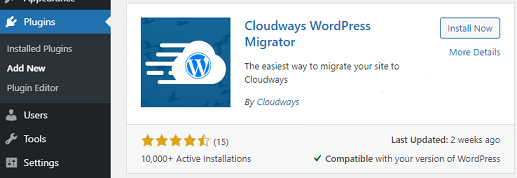 Di chuyển website WordPress về VPS Cloudways migrator