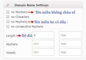 Lọc domain theo tab common
