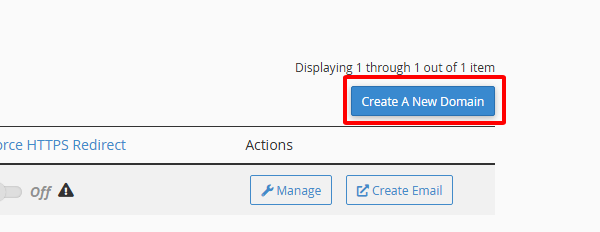 chọn vào Create A New Domain