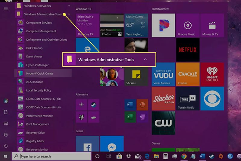 bước 1 tạo VPS trên máy Windows 10 Version 1703