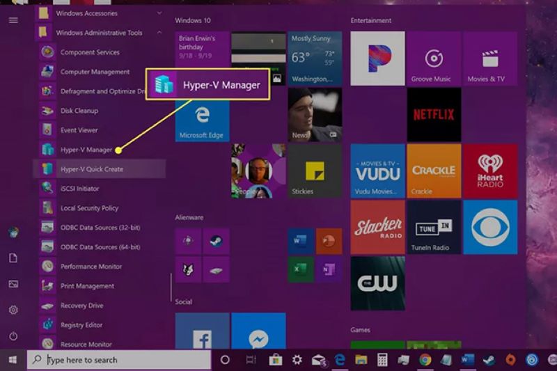 bước 2 tạo VPS trên máy Windows 10 Version 1703