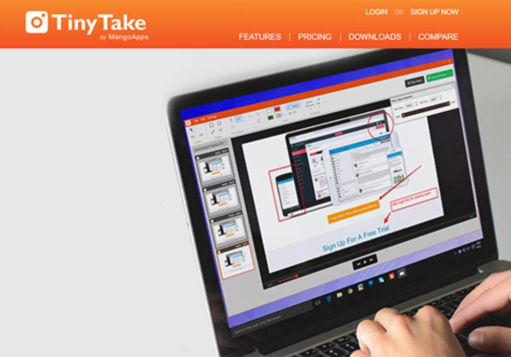 TinyTake - Phần mềm quay màn hình máy tính nhẹ