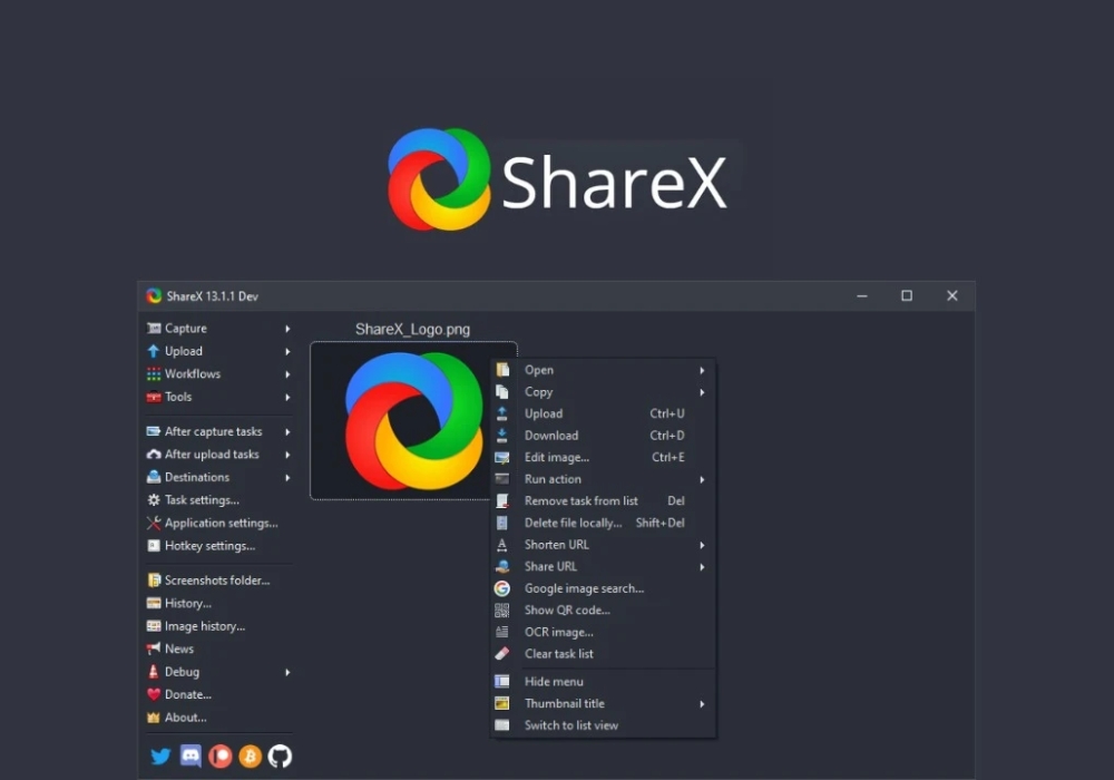 Phần mềm desktop ShareX