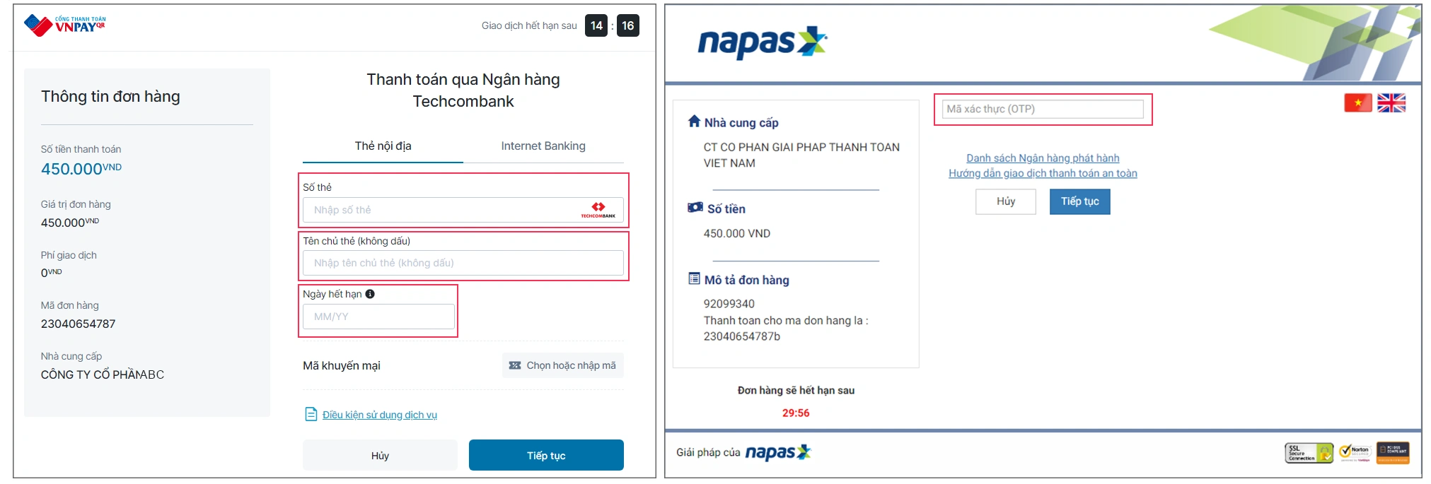 Hướng dẫn thanh toán VNPAY 8