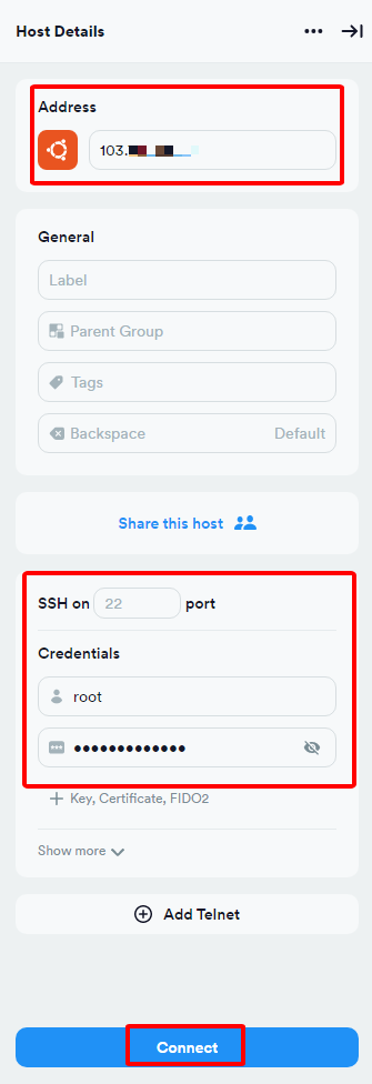 Các bước cấu hình kết nối VPS mới