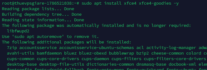 Cài đặt môi trường đồ họa XFCE