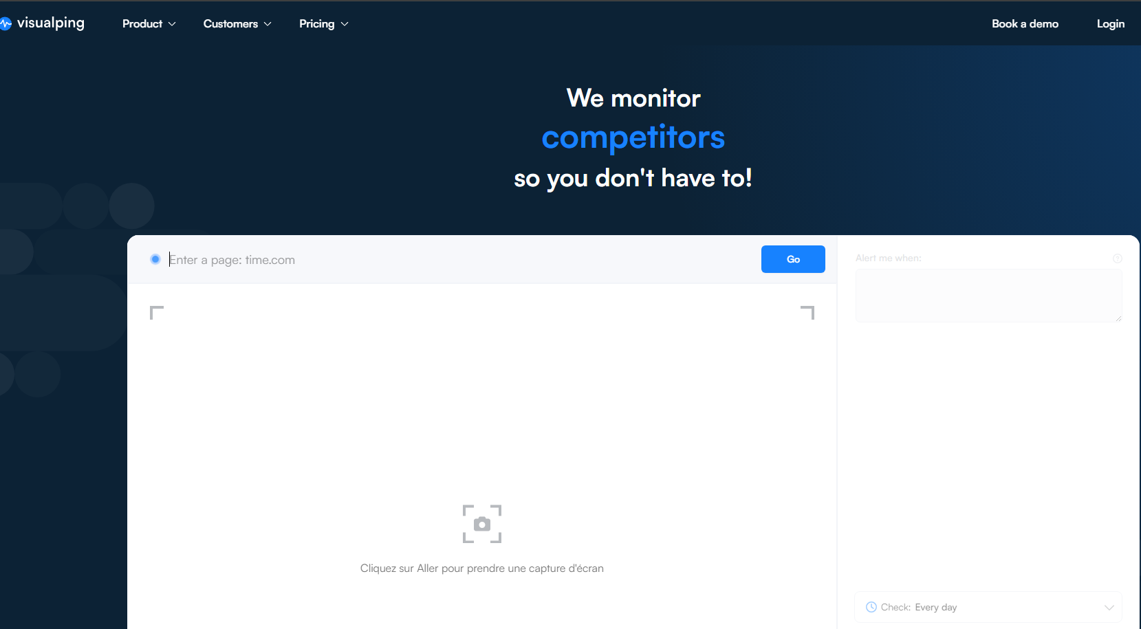 Công cụ theo dõi Website Visualping