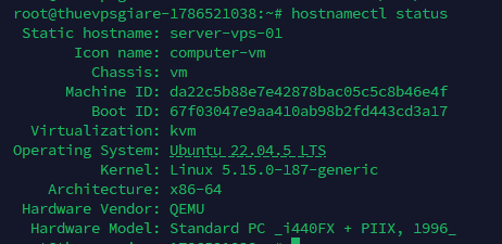 Kiểm tra hostname sau khi thay đổi