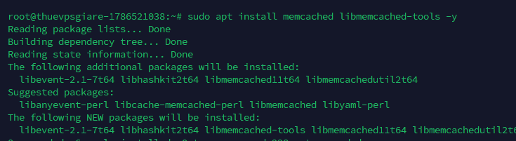 Tiến hành cài đặt Memcached
