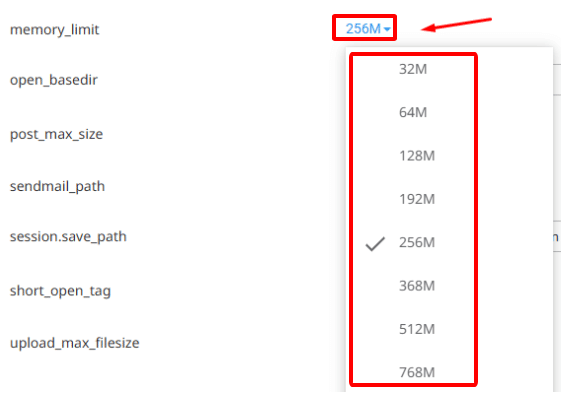 Tìm thiết lập memory_limit