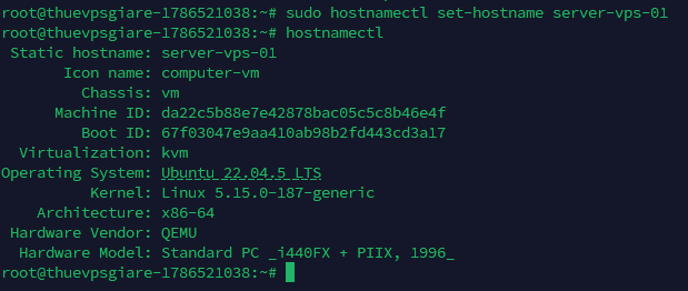 đổi hostname thành server-vps-01